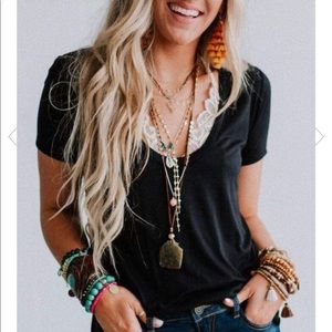 Three bird nest scoop neck tee nwot